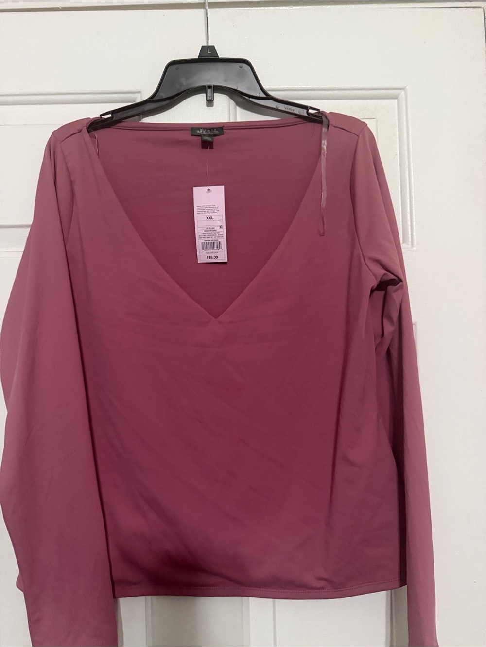 wild fable Dusty Rose V-Neck Long Sleeve Top